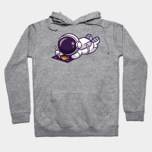 Cute Astronaut Drawing Planet On Paper Cartoon Hoodie